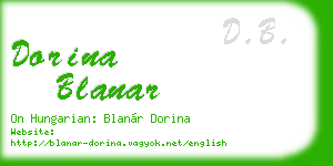 dorina blanar business card